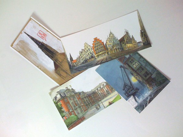 Set mit Sieben Münster-Postkarten