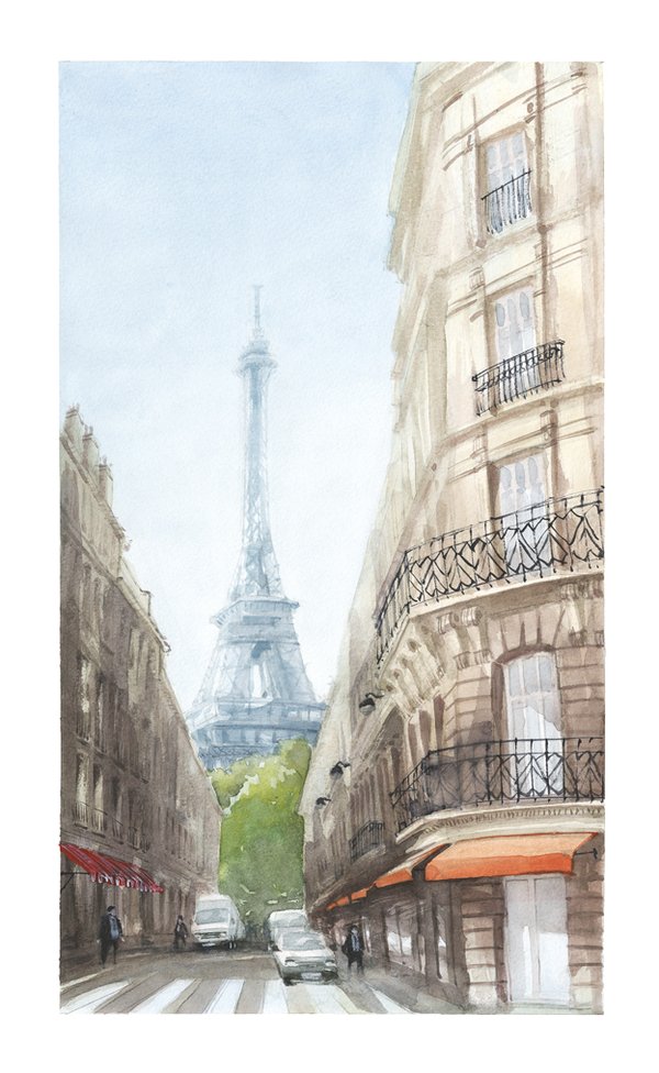 Paris "Eiffelturm"- Limitierter Druck auf Bütten, 90 Exemplare, signiert und nummeriert.